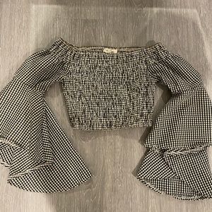 Off the Shoulder Gingham Top